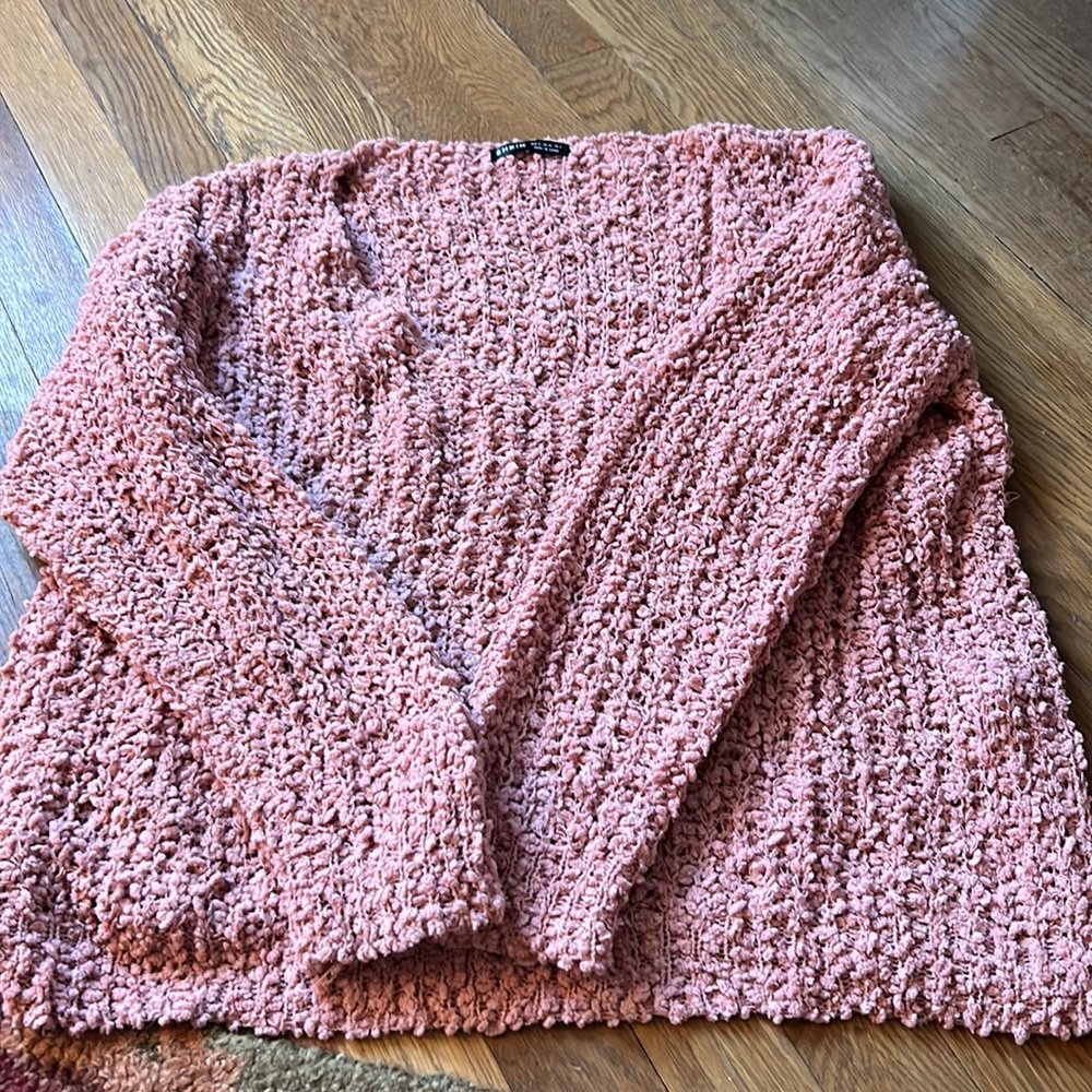 Shein peach v neck sweater